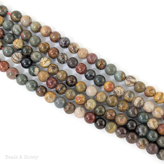 Dakota Stones Red Creek Jasper Large Hole Bead Round 8mm (8-Inch Strand)