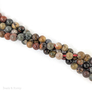 Dakota Stones Red Creek Jasper Large Hole Bead Round 8mm (8-Inch Strand)