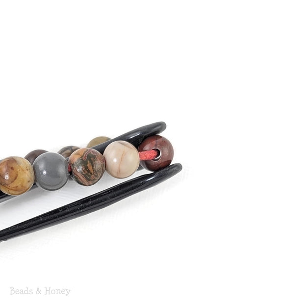 Dakota Stones Red Creek Jasper Large Hole Bead Round 8mm (8-Inch Strand)