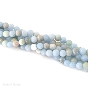 Dakota Stones Aquamarine Large Hole Bead Round 8mm (7.5-Inch Strand)