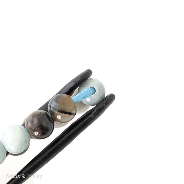 Dakota Stones Black Gold Amazonite Large Hole Bead Round 8mm (7.5-Inch Strand)