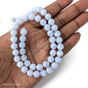 Blue Lace Agate Bead Round 8mm (16 Inch Strand)