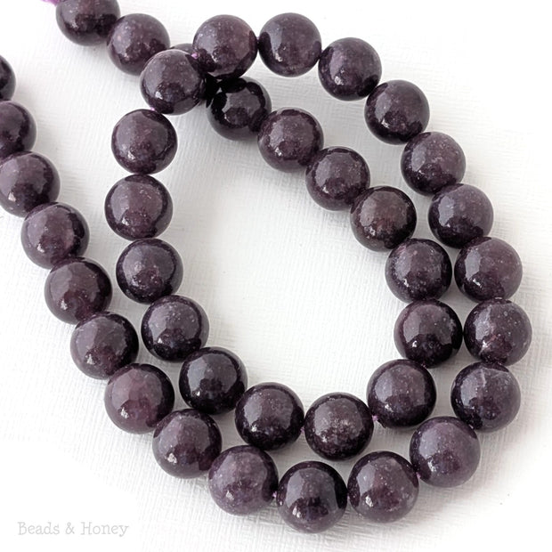 Dakota Stones Lepidolite Dark Purple Grade A Round 10mm (15-Inch Strand)