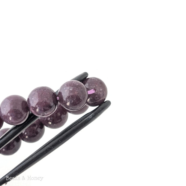 Dakota Stones Lepidolite Dark Purple Grade A Round 10mm (15-Inch Strand)