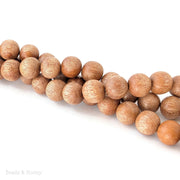 Meranti Wood Bead Light to Medium Round 14mm (16 Inch Strand)