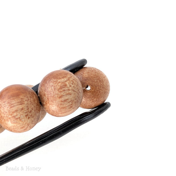 Meranti Wood Bead Light to Medium Round 14mm (16 Inch Strand)