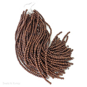 Madre de Cacao Wood Dark Large Hole Round 8.5mm (16-Inch Strand)