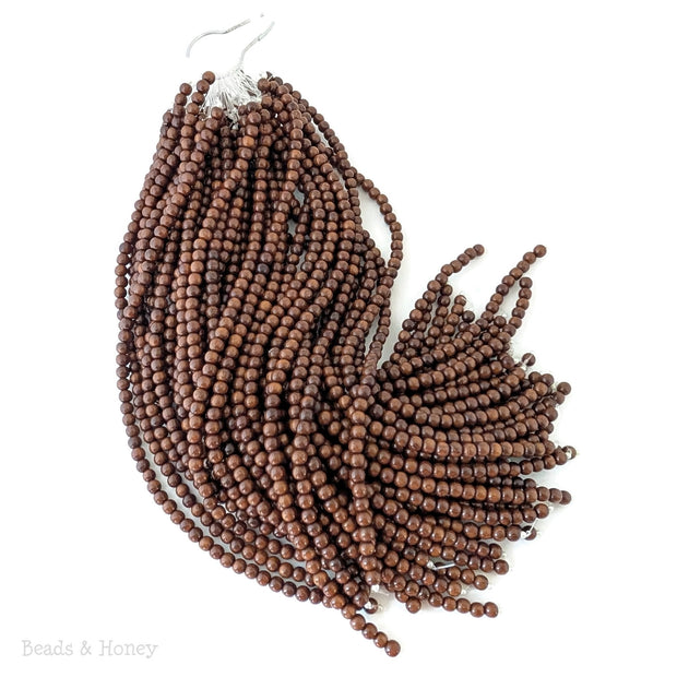 Madre de Cacao Wood Dark Large Hole Round 8.5mm (16-Inch Strand)
