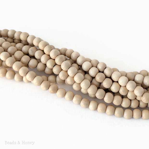 Whitewood Large Hole Bead Round 8.5mm (16-Inch Strand)