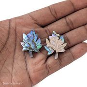 Abalone Shell Focal Beads Grape Leaf 22x28mm (2pcs)