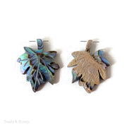 Abalone Shell Focal Beads Grape Leaf 22x28mm (2pcs)