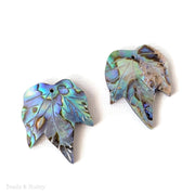 Abalone Shell Focal Beads Grape Leaves 20x26mm (2pcs)