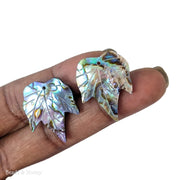 Abalone Shell Focal Beads Grape Leaves 20x26mm (2pcs)