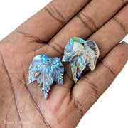 Abalone Shell Focal Beads Grape Leaves 20x26mm (2pcs)