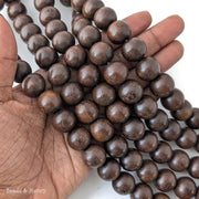 Madre de Cacao Wood Dark Round 14-15mm (16-Inch Strand)