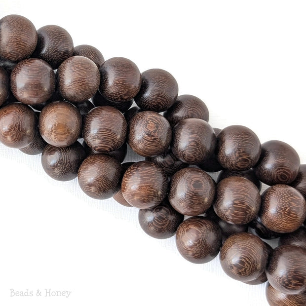 Madre de Cacao Wood Dark Round 14-15mm (16-Inch Strand)