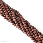 Madre de Cacao Wood Bead Dark Round 6-7mm (16-Inch Strand)