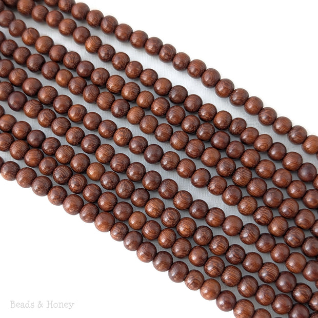 Madre de Cacao Wood Bead Dark Round 6-7mm (16-Inch Strand)