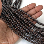 Madre de Cacao Wood Bead Very Dark Round 6-7mm (16-Inch Strand)