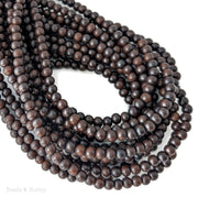 Madre de Cacao Wood Bead Very Dark Round 6-7mm (16-Inch Strand)