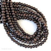 Madre de Cacao Wood Bead Very Dark Round 6-7mm (16-Inch Strand)