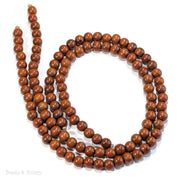Sibucao Wood Bead Dark Round 8mm (16-Inch Strand)