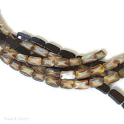 Black Tahiti Shell Bead 2 Strand Drilled Curved Rectangle/Oval 15-20mm (8-Inch Strand)