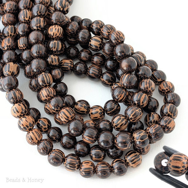 Patikan Wood Large Hole Bead Round 10mm w/3mm Hole (16-Inch Strand)