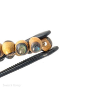 Nangka Wood Bead with Abalone Shell Round 7mm - 8mm (8-Inch Strand)
