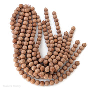 Meranti Wood Bead Light to Medium Round 14mm (16 Inch Strand)