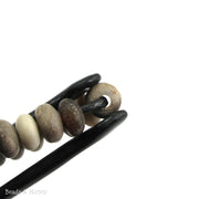 Dakota Stones Matte Wood Opalite Rondelle 8mm Large Hole Bead (8-Inch Strand)
