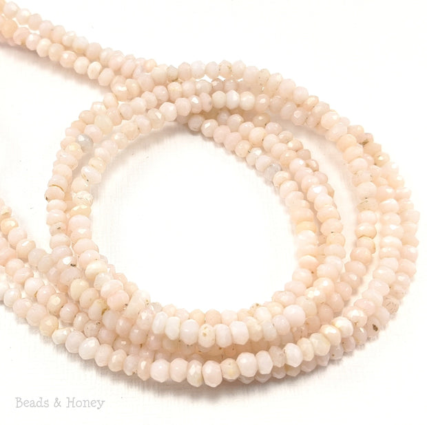 Pink Opal Bead Rondelle Faceted 3-4mm (13-Inch Strand)