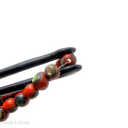 Sibucao Wood Bead with Abalone Shell Round 6mm (8-Inch Strand)