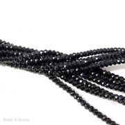 Black Garnet Bead Rondelle Faceted 3-4mm (13-Inch Strand)