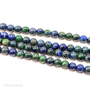 Azurite Malachite Pyrite Gemstone Beads Round 8mm (15.5-Inch Strand)