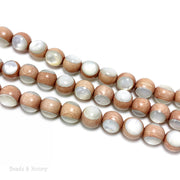 Rosewood Bead Inlaid with White Mother of Pearl Round 10mm (8-Inch Strand)