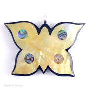 Mosaic Butterfly Inlaid with Gold Mother of Pearl and Abalone Shell 56x38x6mm (1pc)