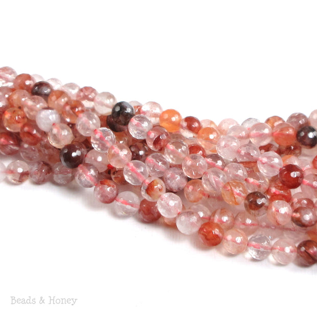 Natural Red Crystal Quartz Round Faceted 6mm (15-inch Strand)