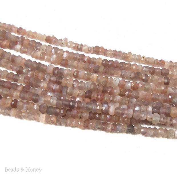 Chocolate Moonstone Bead Rondelle Faceted 3-4mm (13-Inch Strand)