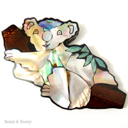 Mosaic Shell Inlaid Resin Cabochon Koala Bear 100x55mm (1pc)