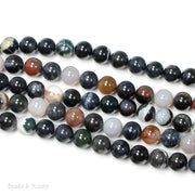 Montana Agate Beads (Dark/Opaque) Round 10mm (16-Inch Strand)