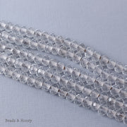 Dakota Stones Crystal Quartz Large Hole Bead Diamond Cut Faceted Rondelle 8mm (8-Inch Strand)