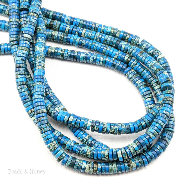 Impression Stone Beads Heishi Bright Blue 6mm (16-Inch Strand)