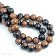Tiger Ebony Wood Beads Round 14-15mm (16-Inch Strand)