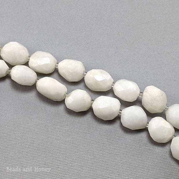 White Agate Bead Nugget Faceted 12-14mm (12-Inch Strand)