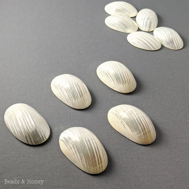 Silver Mouth Shell Cabochon Large 50x30mm (1pc)