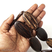 Patikan Wood Beads Oval Flat 27x52mm (4pcs)
