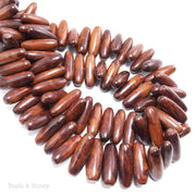 Bayong Wood Bead Capsule/Oval Side Drill 24x8mm (8-Inch Strand)