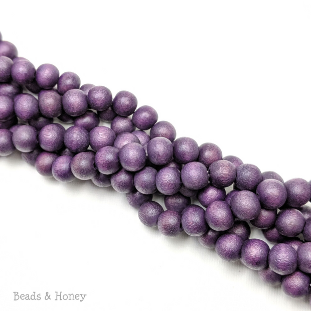 Dyed Wood Bead Dark Purple Round 8mm (16-Inch Strand)