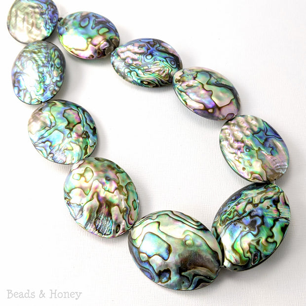Abalone Shell Oval Puff Doublet Bead 45x32mm (17-Inch Strand)